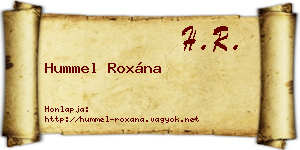 Hummel Roxána névjegykártya